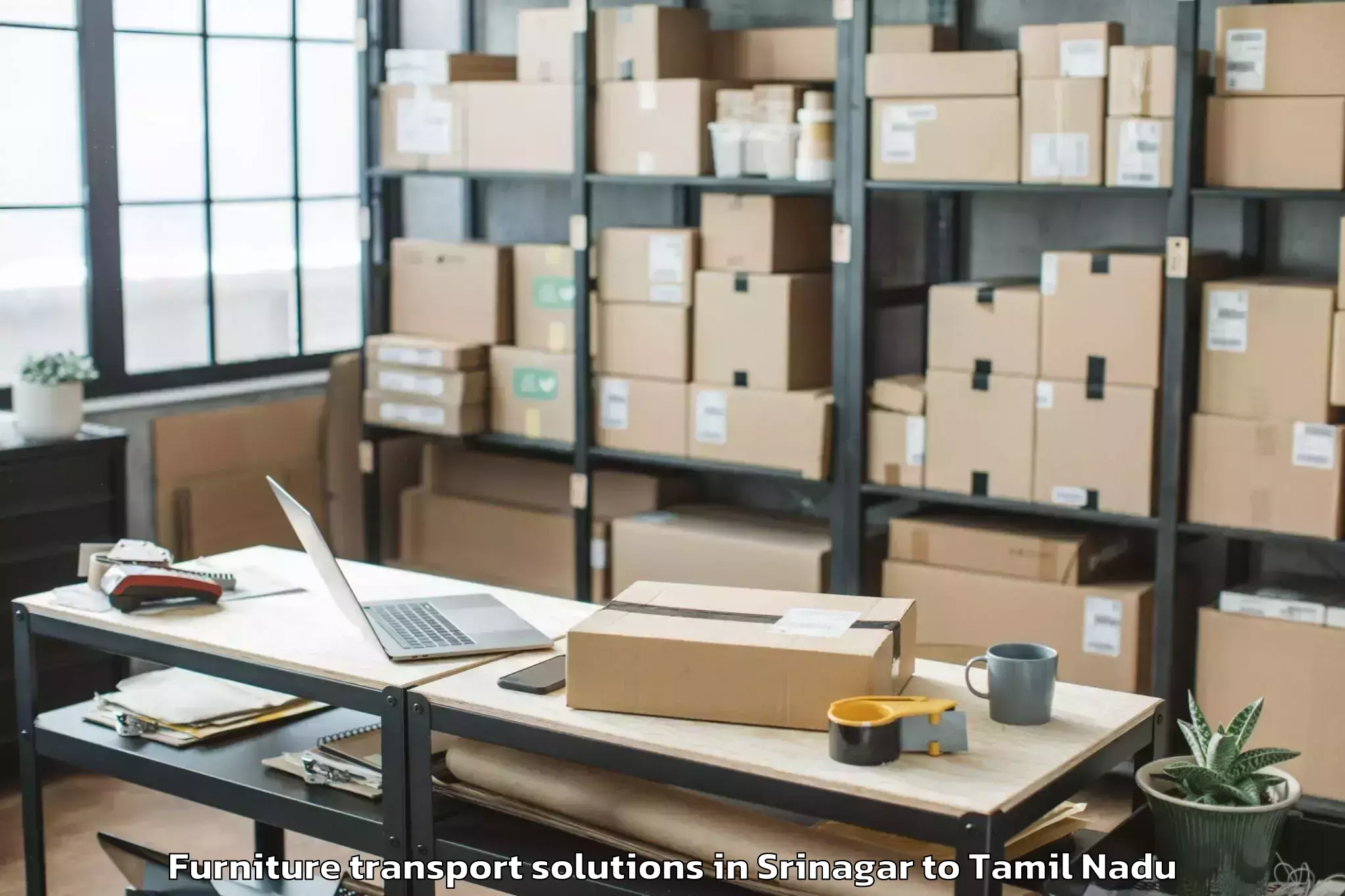 Top Srinagar to Namagiripettai Furniture Transport Solutions Available